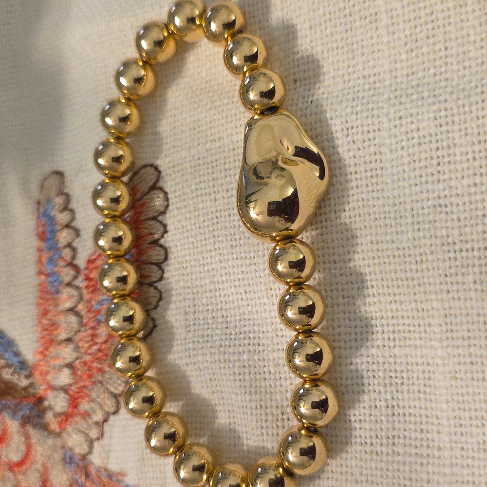 NATASHA Gold and Pearl Bracelet Set - Picture 5 of 6